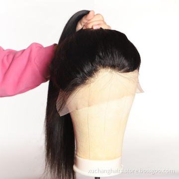 Sambungan rambut borong rambut palsu rambut palsu rambut manusia untuk wanita kulit hitam 20 inci 210% renda lurus depan rambut palsu rambut renda rambut manusia